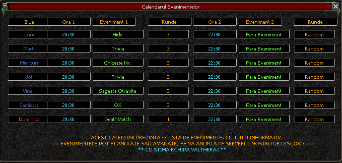 Calendarul Evenimentelor Valthera2